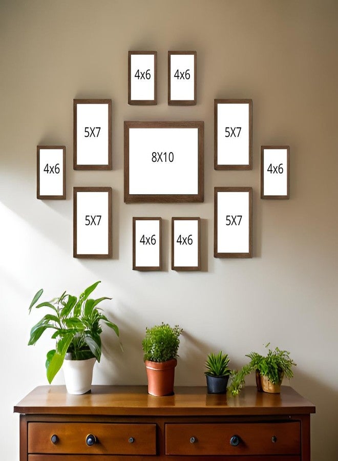 Dev Aastha Photo Frame For Wall | Wooden Frames For Wall Decoration | Solid Black Photo Frames | Picture Frame | Rectangular Photo Frame For Home/Office | Pack Of 11 - Image 3